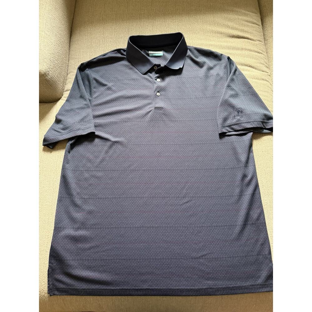 PGA TOUR Men XLT Big & Tall Mini Geometric Pattern Short Sleeve Golf Polo Shirt
